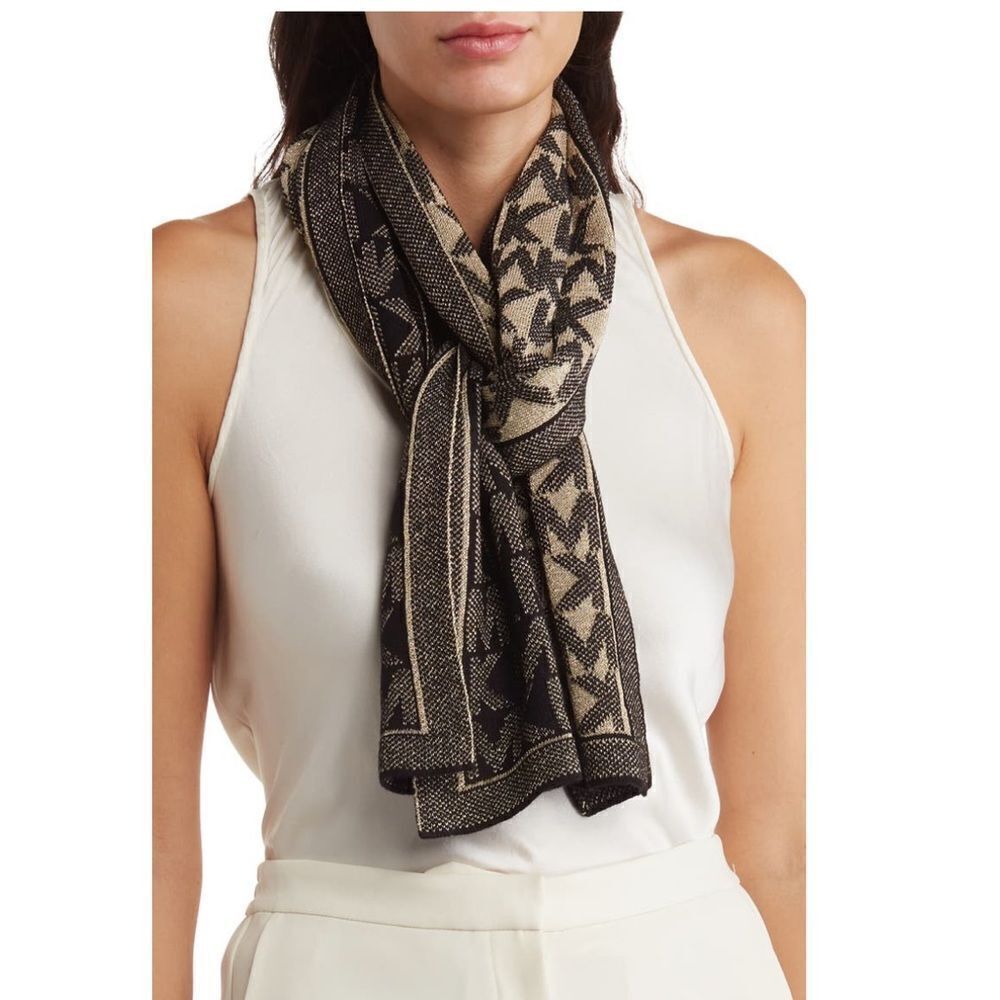 Michael Kors metallic pindot logo scarf